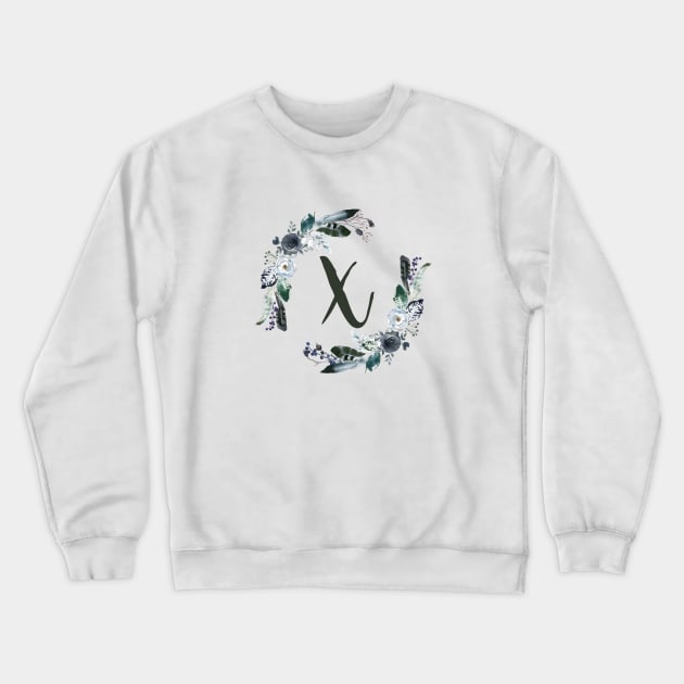 Floral Monogram X Dark Bohemian Flora Crewneck Sweatshirt by floralmonogram